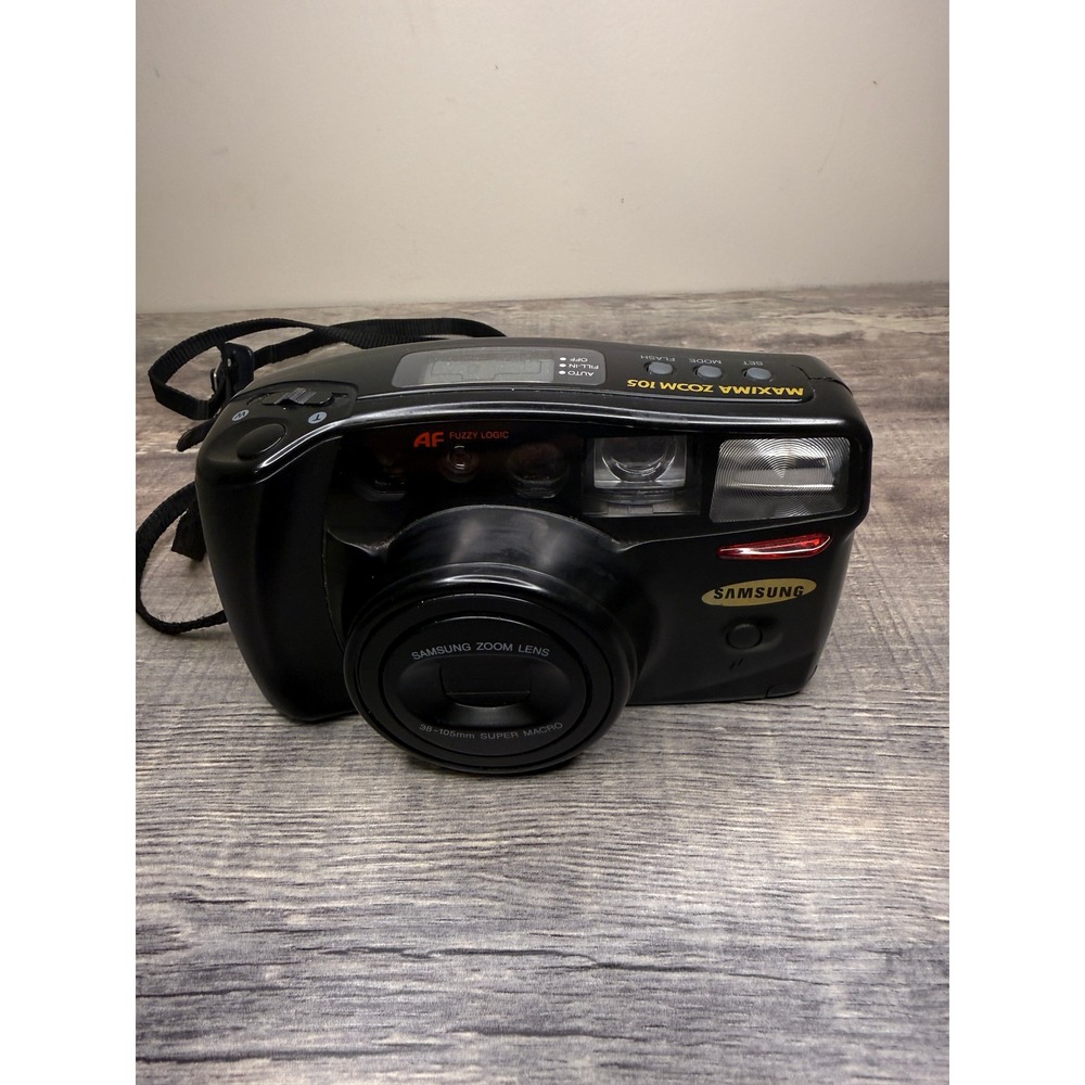 Samsung Maxima Zoom 105 35mm Film Camera 38-105mm Super Macro AF Black Tested